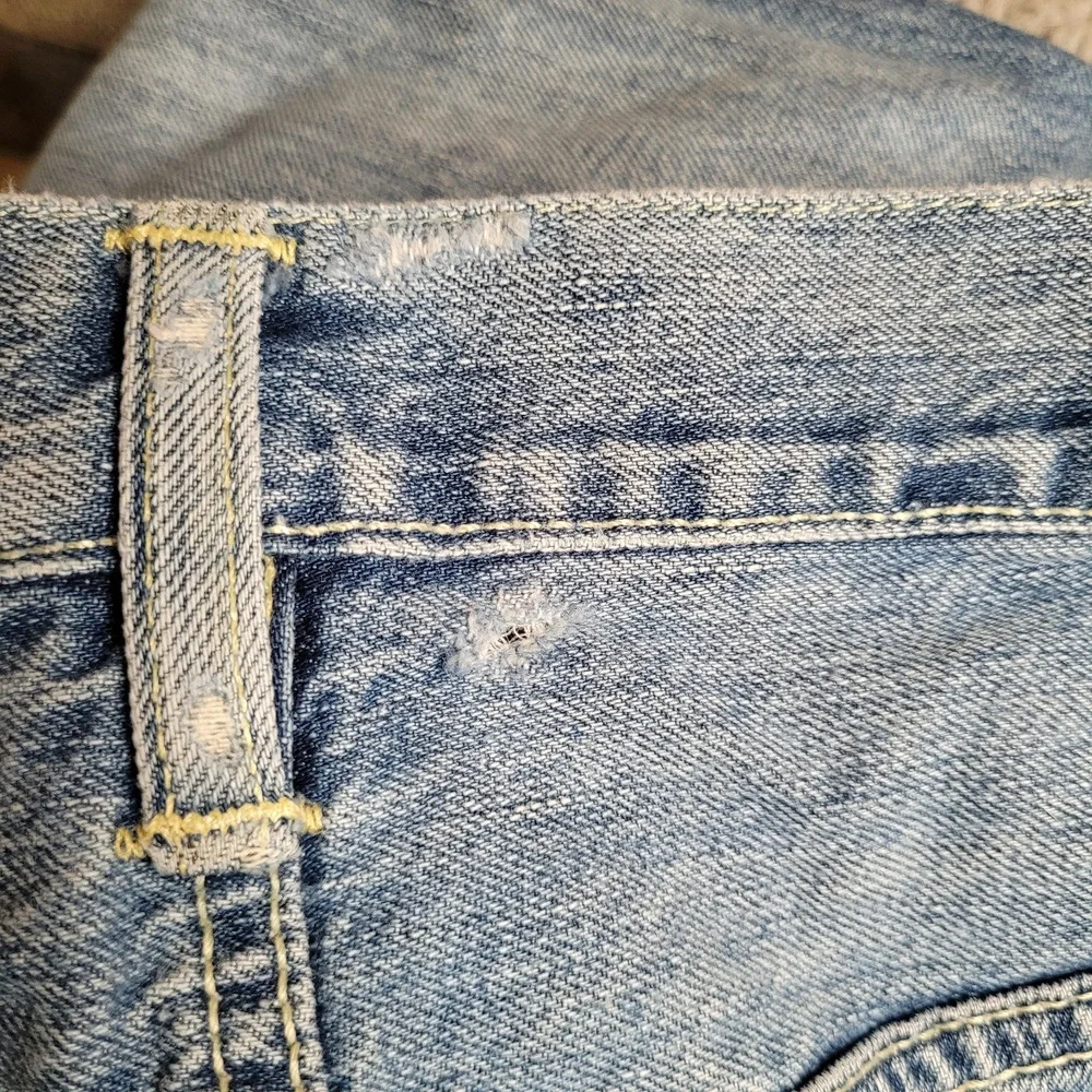 Polo Ralph Lauren Jeans 38x30 Blue Thompson Relaxed Straight Leg‎ Distressed